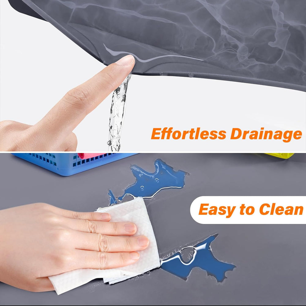 FLATO Waterproof Under Sink Mat, 34" x 22", Beige