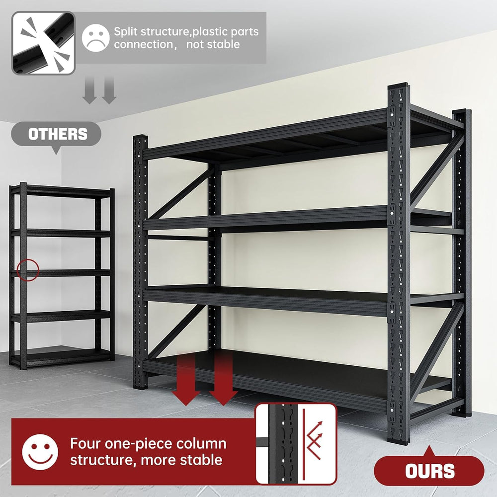 RAVIGIN 3000LBS Storage Shelves, 48" W Garage Shelving Heavy Duty Metal ...