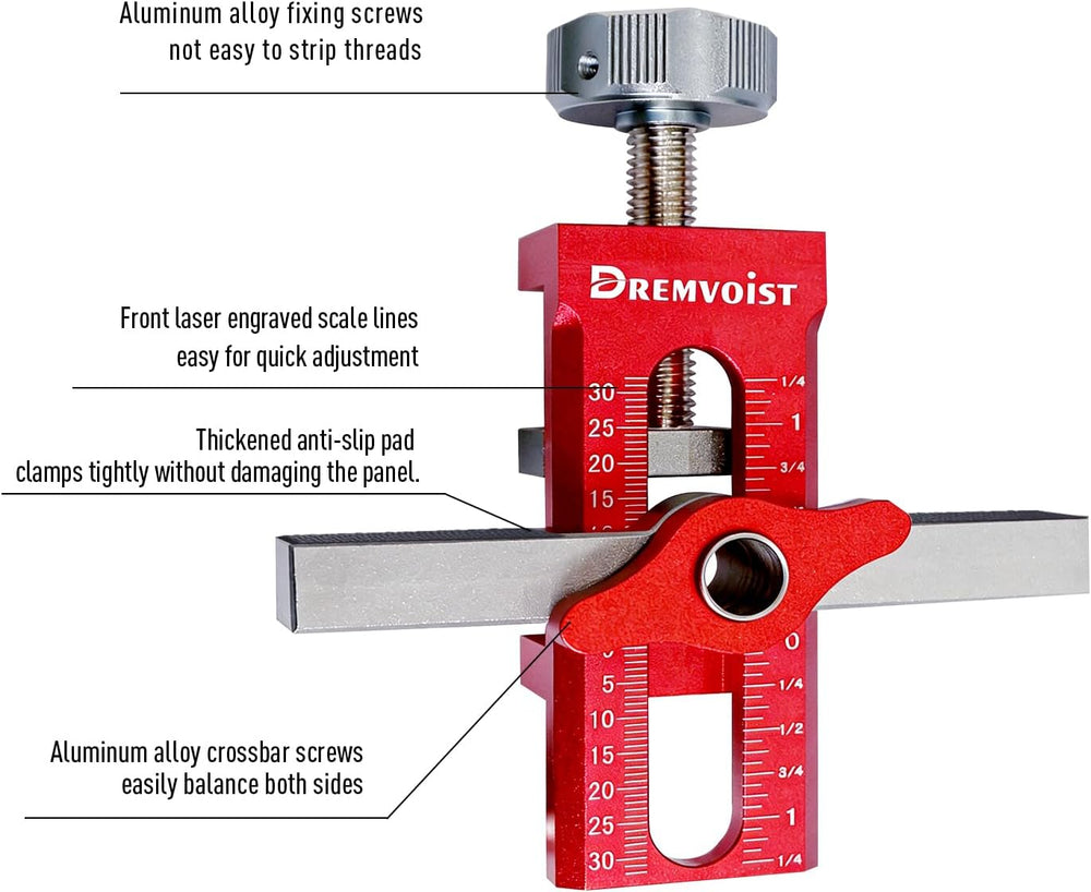 Cabinet Door Installation Jig 2-in-1, Mounting Tool with Adjustable Positione...