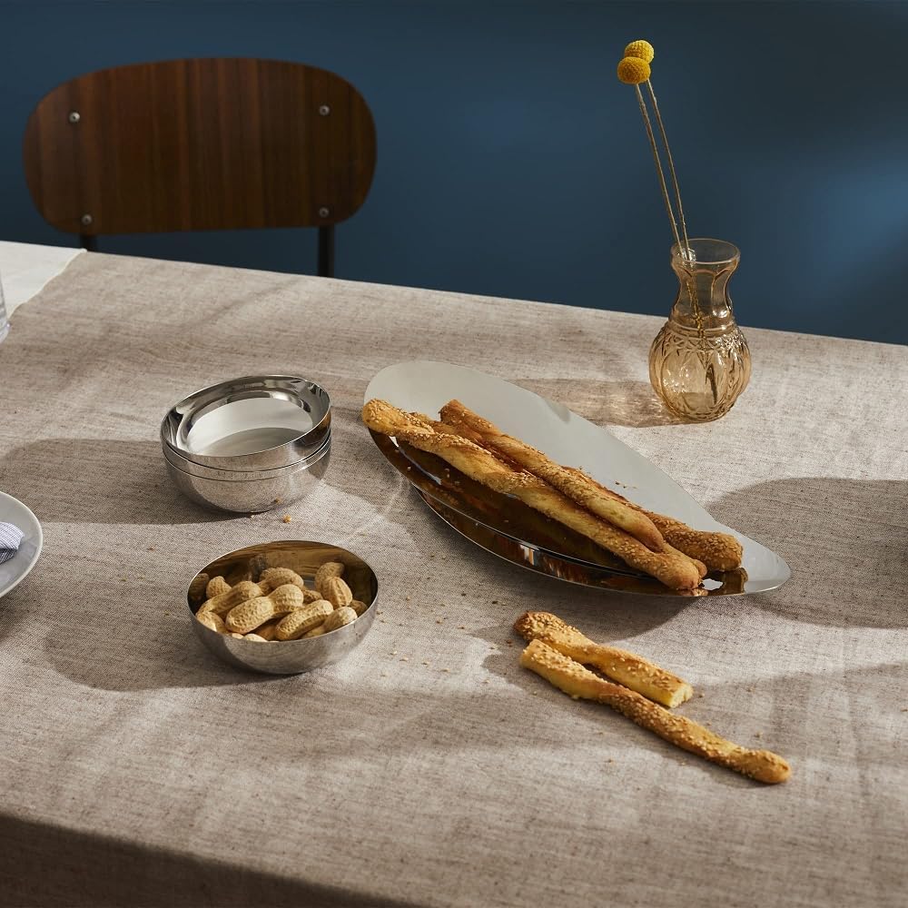 Alessi "Octave" Bread And Breadstick Basket in 18/10 Stainless Stee...