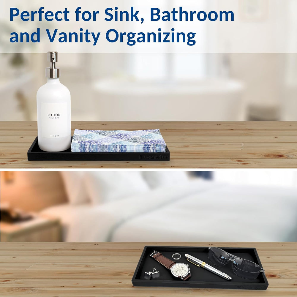 Silicone Countertop & Vanity Bathroom Tray – 2 PC 11.7"