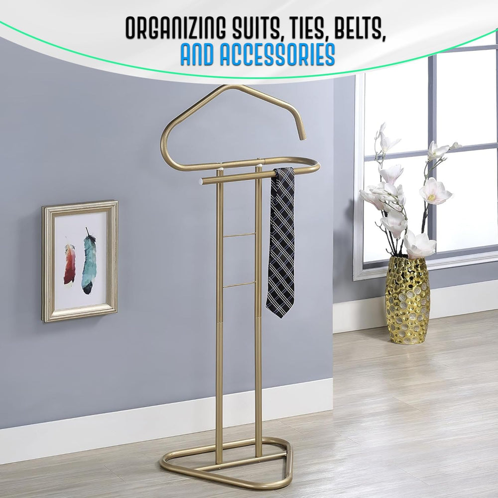 Kings Brand Furniture Kalblins Metal Suit Valet Stand, Clothes Rack, Clothing...