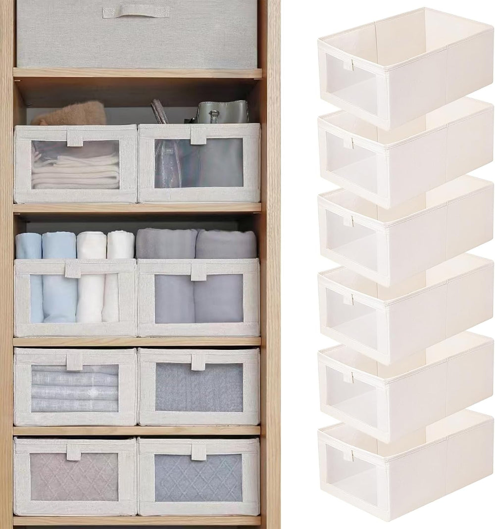 Linen Closet Organizers And Storage, 6 Pack Closet Storage Bins Linen Closet ...