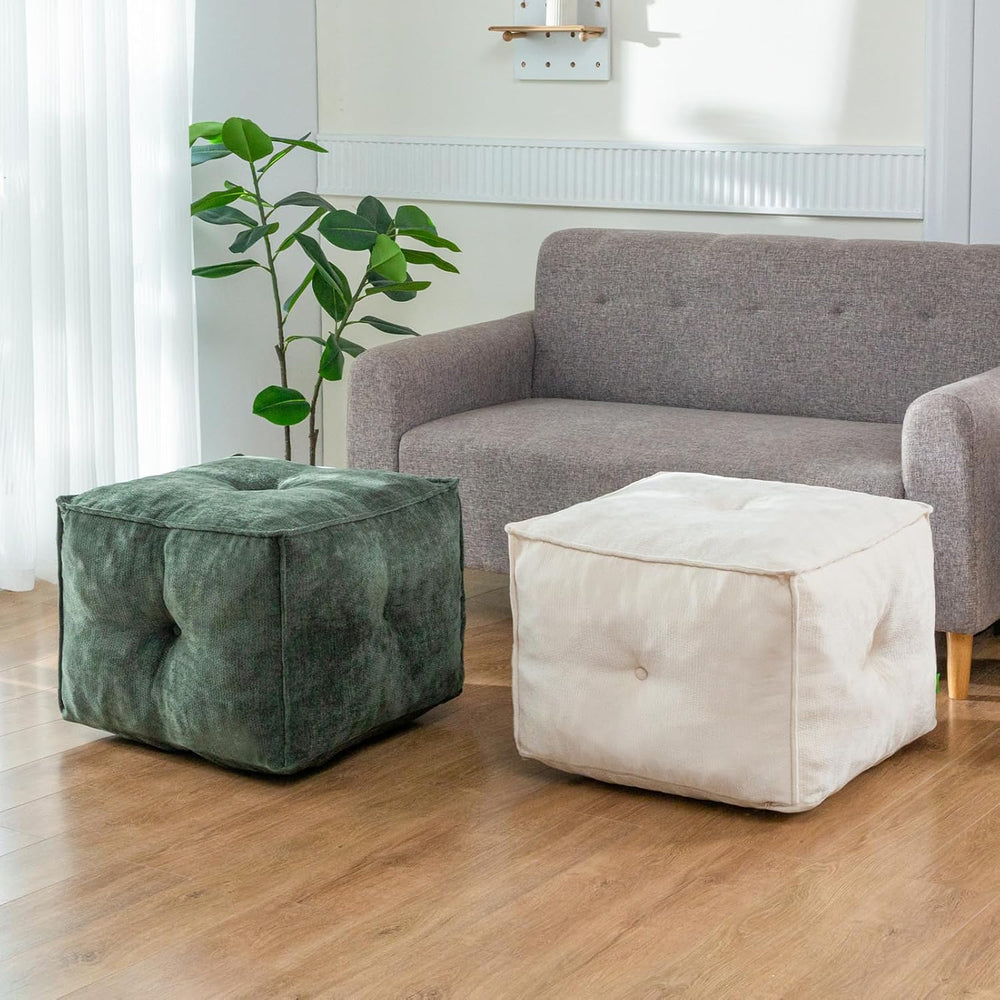 Pouf Ottoman and Foot Rest - Elevate Your Living Room Decor with Lightweight ...