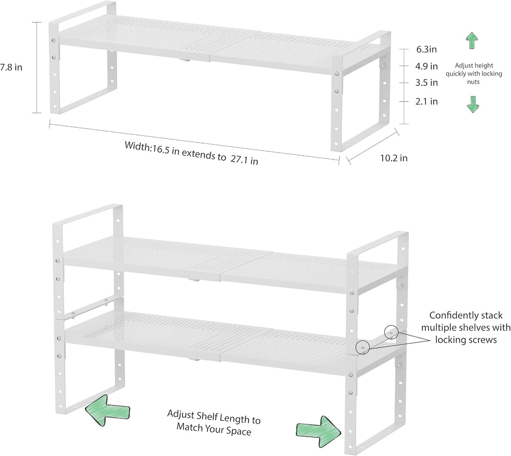 Expandable Metal Shoe Rack, Adjustable Space-Saving, Heavy-Duty Shoe Rack wit...