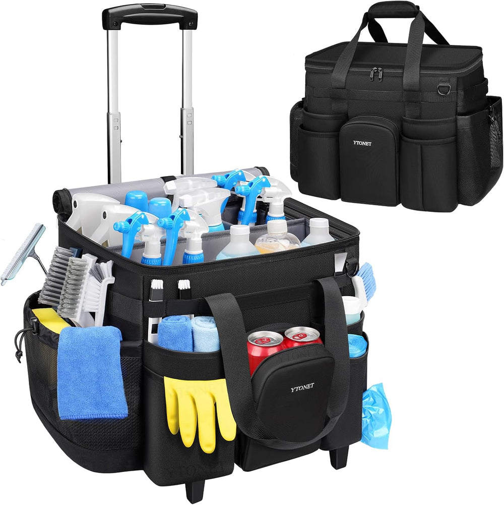 Ytonet Rolling Cleaning Caddy with Wheels, Large Rolling Cleaning Caddy