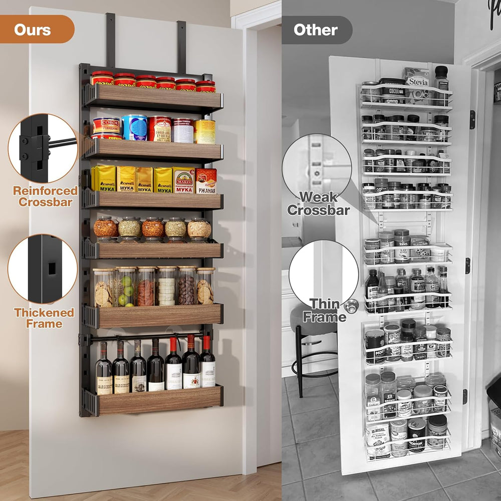 6-Tier Over The Door Pantry Organizer, Heavy-Duty Metal Wall Mount or Hanging...