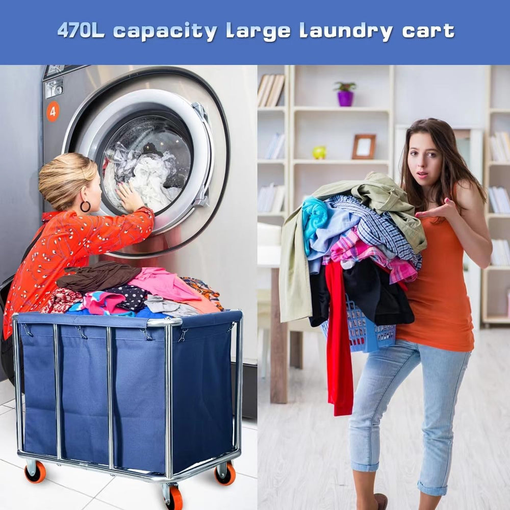 Commercial Laundry Cart with Wheels 470L