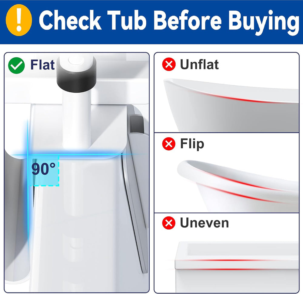 Adjustable Bathtub Safety Rail, Bathtub Handle Grab Bar with Non-Slip Grip fo...