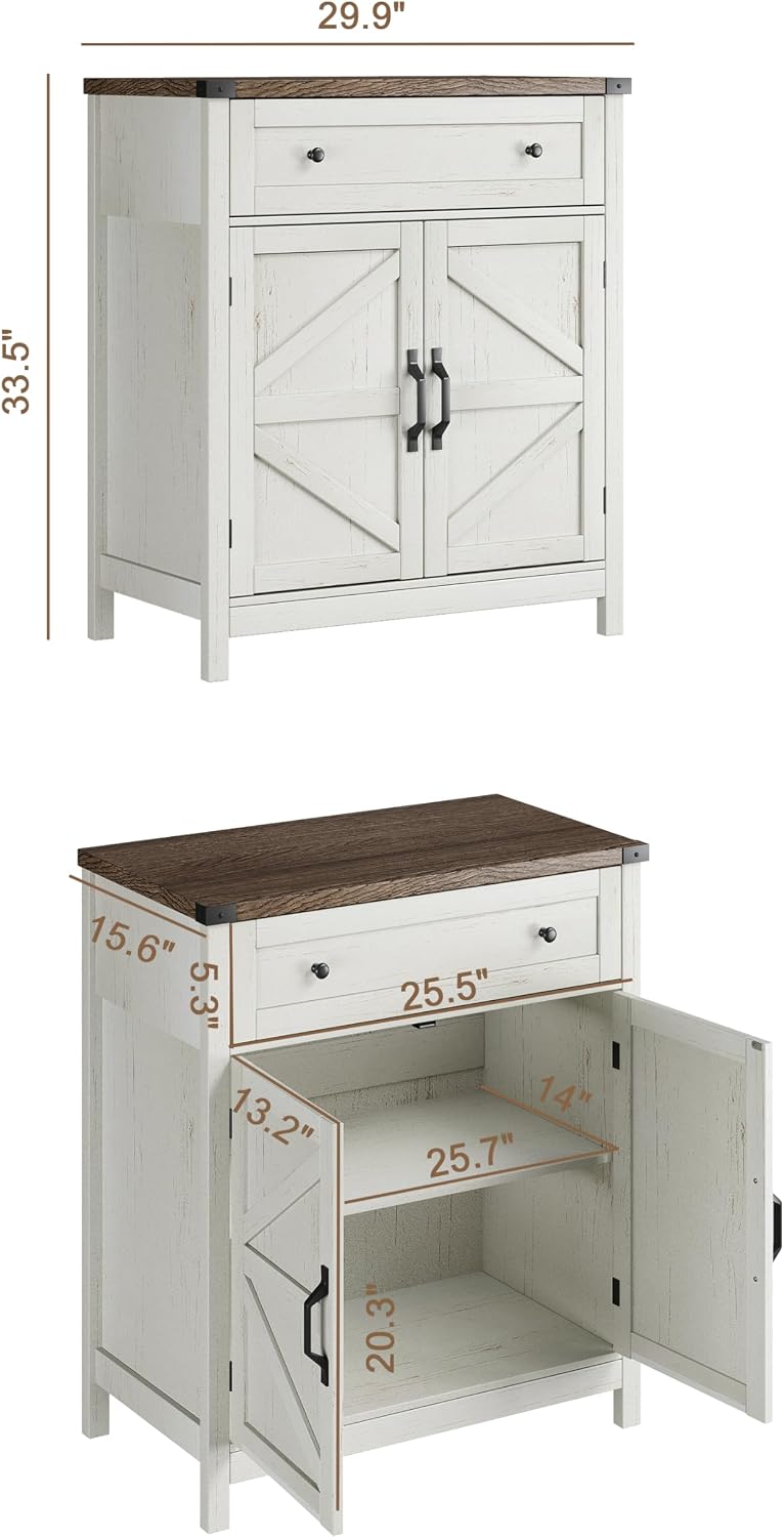 ChooChoo 30" W Coffee Bar Cabinet, Kitchen Storage Cabinet with Drawer