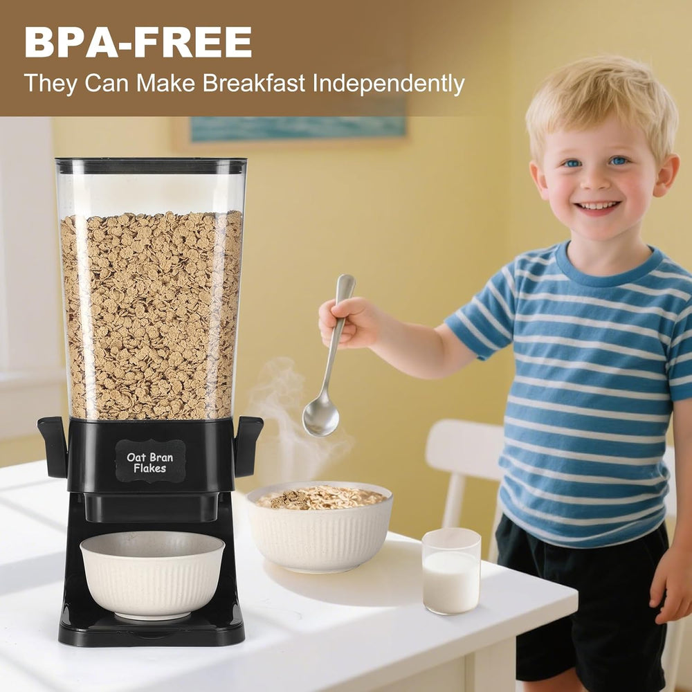 Cereal Dispenser Countertop with Cereal Bowls,16 Labels & Pen, Cereal Con...