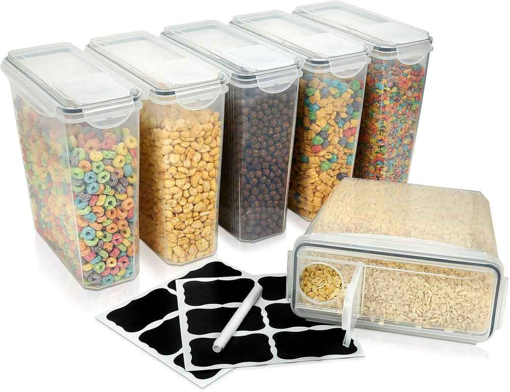 Cereal Containers Storage Set Large (6 Pack) Airtight Food Storage Containers...