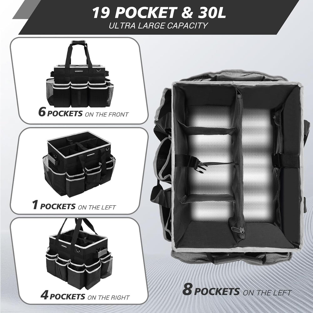 Large Rolling Cleaning Caddy Bag, Cleaning Caddy with Wheels with Detachable ...