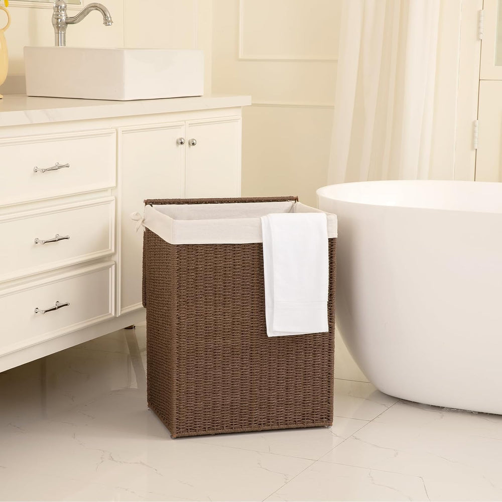 OIAHOMY Laundry Hamper with Lid, 90L(23.8 Gal) Large Wicker Laundry Basket fo...