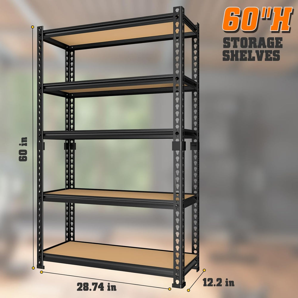LEVELEVE 5-Tier Storage Shelving Unit, Metal, for Kitchen, Garage, Laundry Ro...