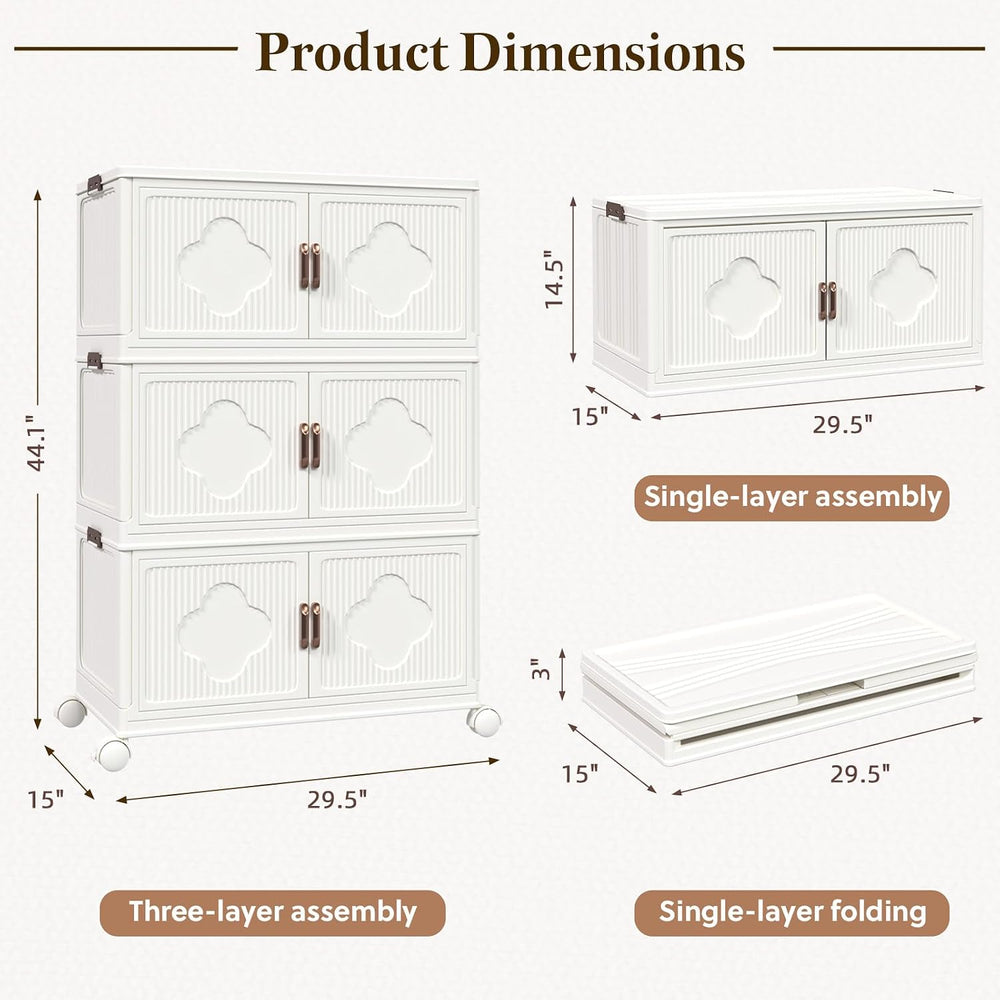 Stackable Storage Bins with Lid & Wheels, 83 Gal/333 Qt Clover Extra Larg...