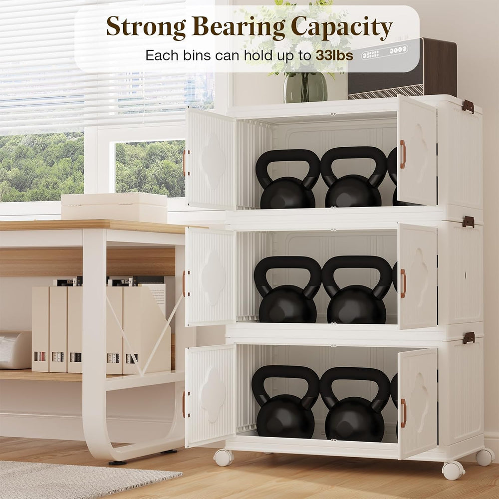 Stackable Storage Bins with Lid & Wheels, 83 Gal/333 Qt Clover Extra Larg...