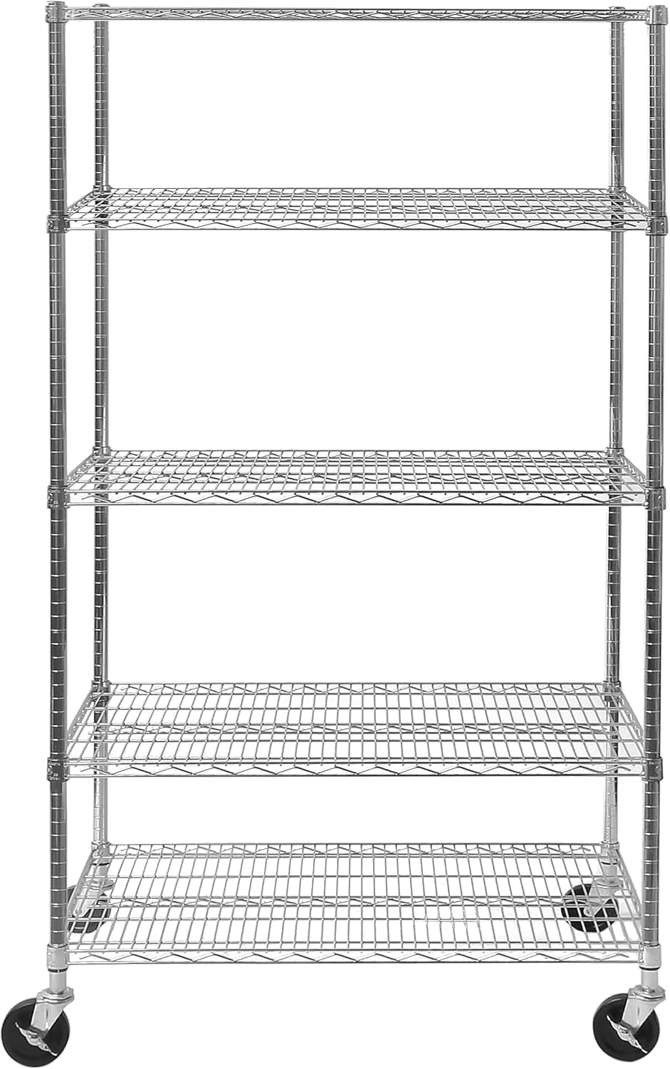 UltraDurable 5-Tier NSF Steel Wire Shelving, 48"W x 24"D x 76"H