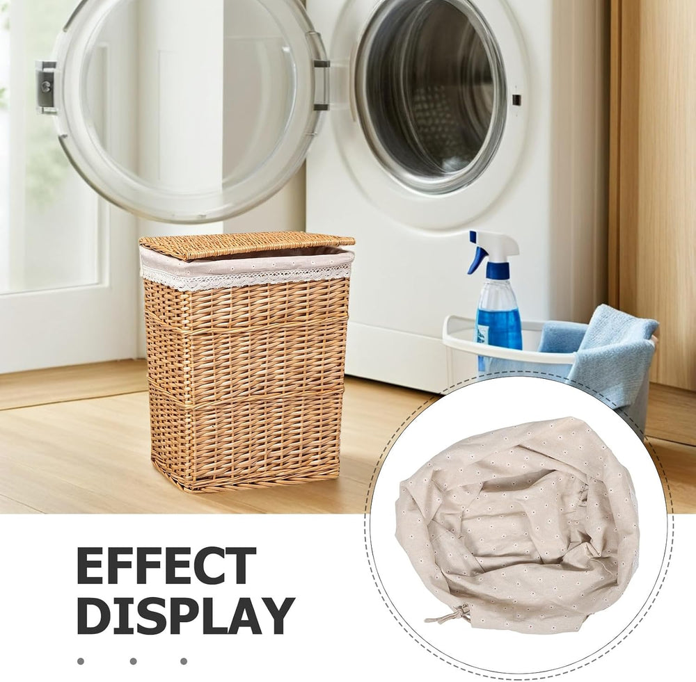 Laundry Hamper Liner Fabric Insert for Wicker and Wire Baskets Washable