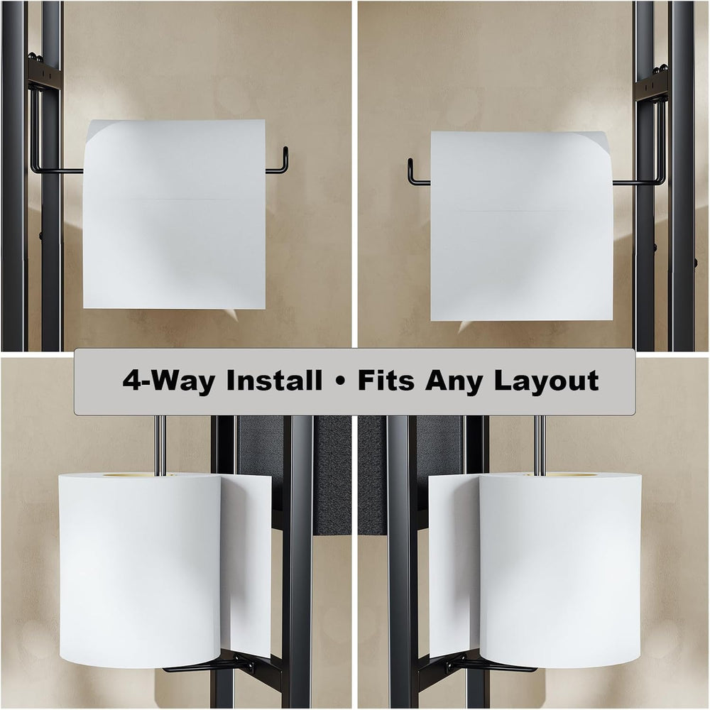 Freestanding Toilet Paper Holder Stand with Storage Drawer, Narrow Bathroom S...