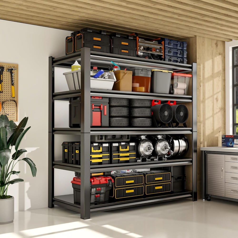 59" W Garage Shelving,5-Tier Heavy Duty Shelving Unit,3000LBS Adjustable...