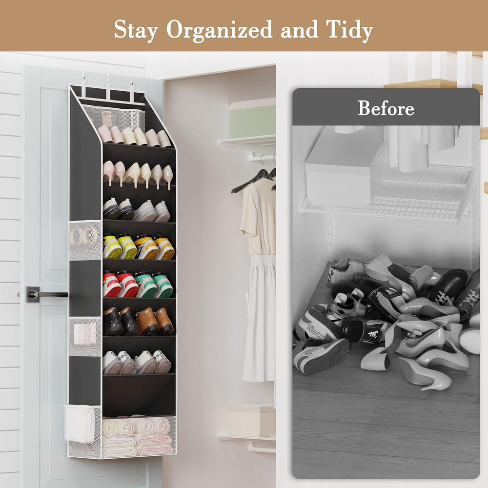 Criusia Shoe Storage, Over the Door Shoe Organizer, Hanging Closet Shoe Stora...