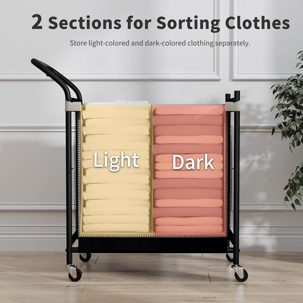 Laundry Hamper with Wheels,Laundry Basket with Removable and Washable Liner B...