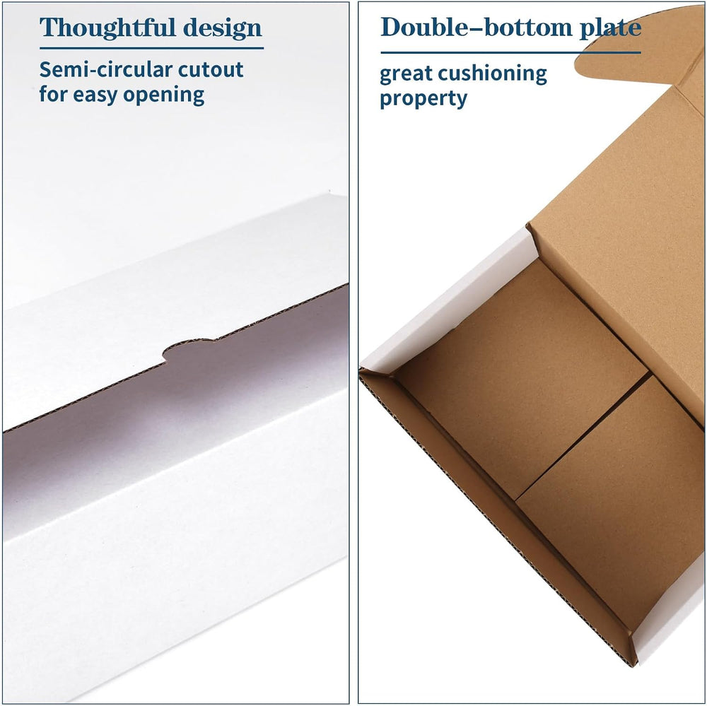 ZBEIVAN 8x4x3 White Shipping Boxes Set of 50, Corrugated Cardboard Mailer Box...