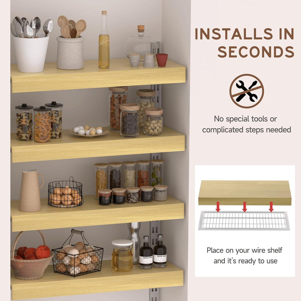Wooden Wire Shelf Covers for Pantry & Closet – Wire Rack Covers for Shelv...