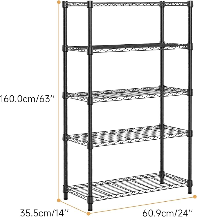 1250 lbs Storage Shelving Utility Shelving Unit 5-Tier Utility Shelving Unit