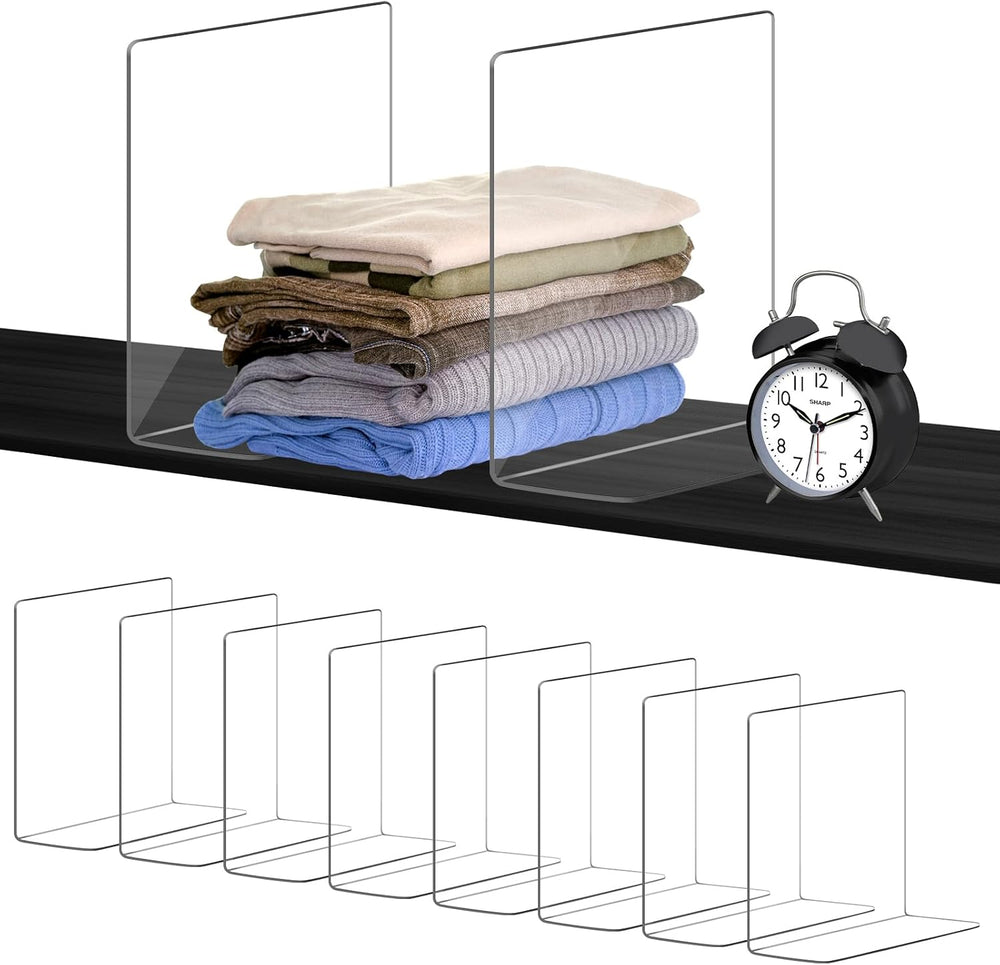 OKPOW Shelf Dividers for Closet Organizer: 12 Inch Tall Acrylic Clear Closets...