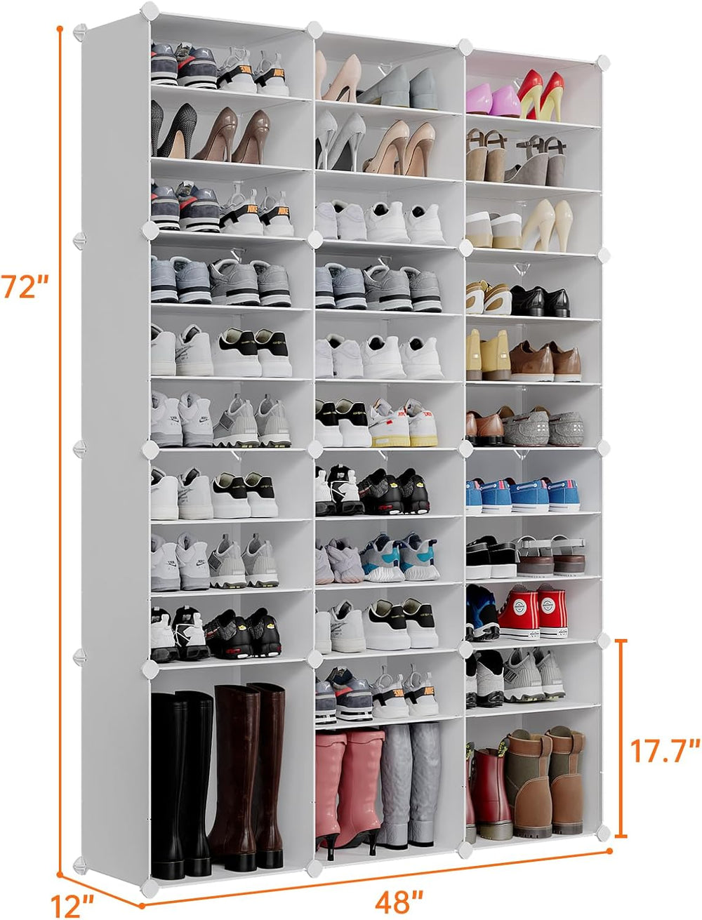 MAGINELS 72 Pairs Shoe Rack Organizer,Shoes Storage Cabinet,Shoe Closet Stora...