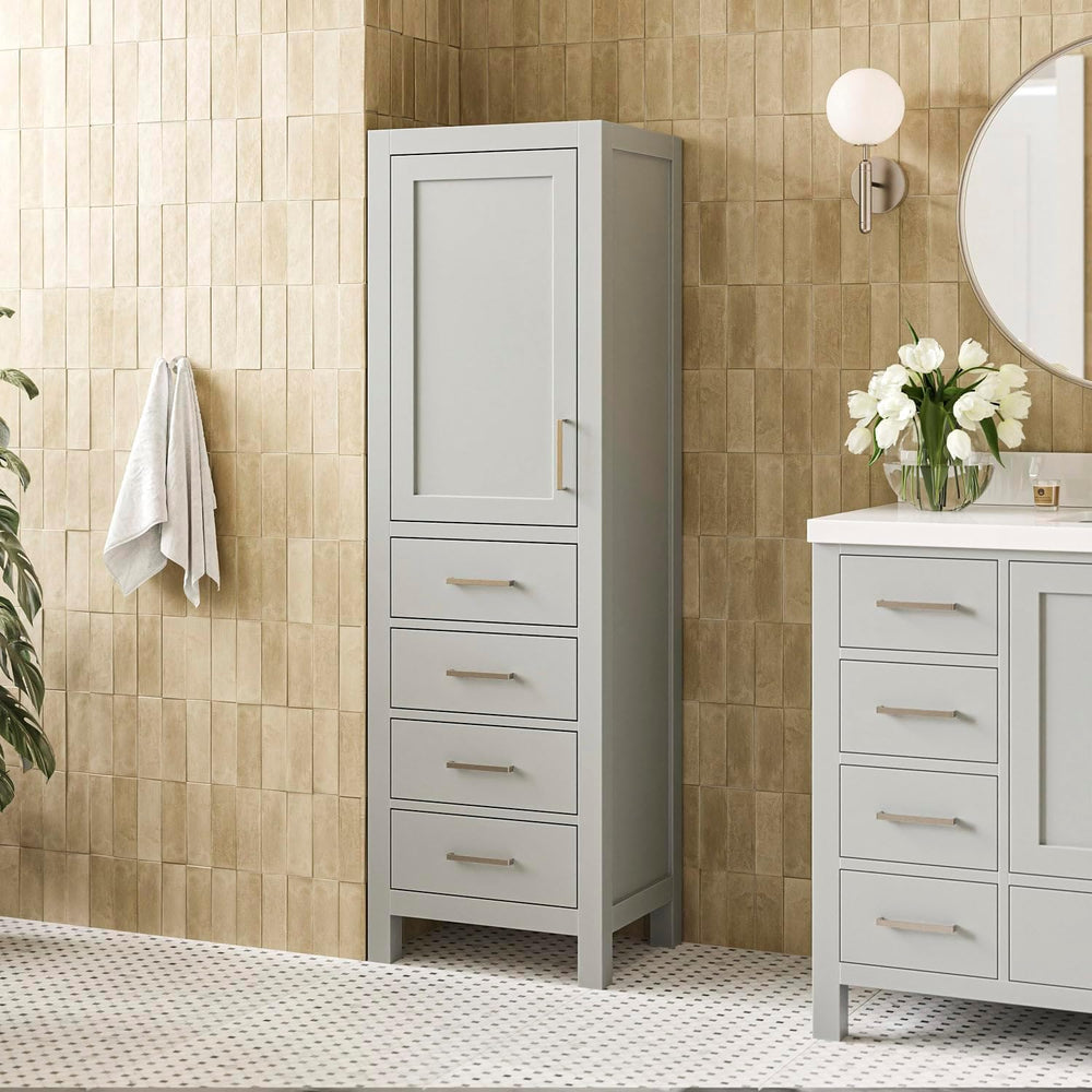 ARIEL Cambridge Bathroom Storage Cabinet - Solid Hevea Wood and Fully Assembl...