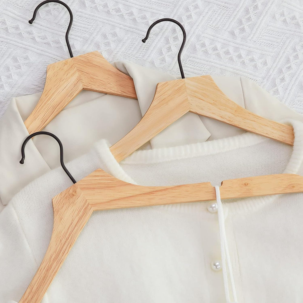 TOPIA HANGER Wooden Hangers 20 Pack, Rubber Wood Clothes Hangers with Rotatab...