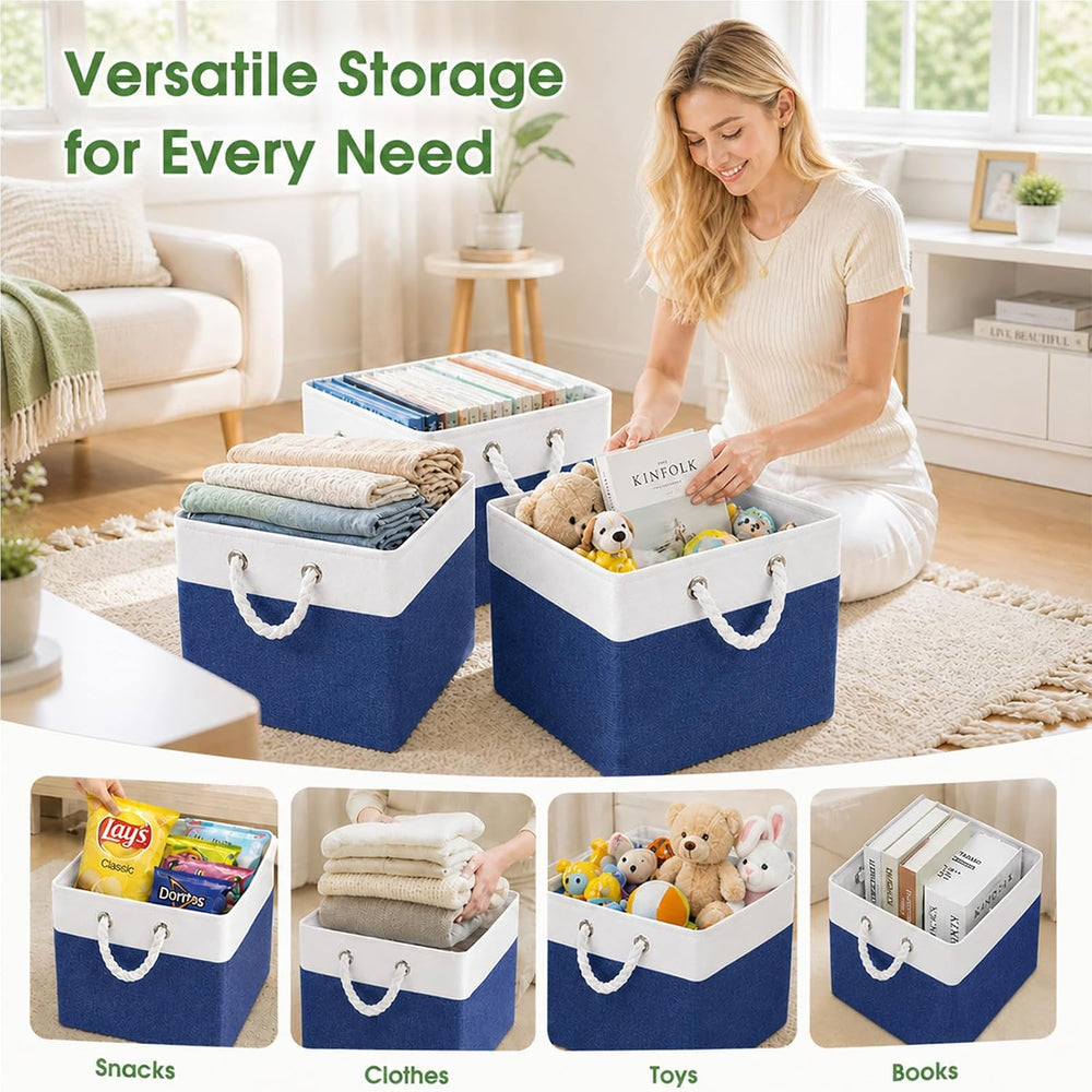Fabric Storage Cubes 13 x 13, Collapsible Storage Bins for Shelf Baskets, Cub...