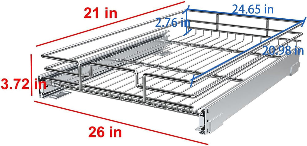 Pull Out Cabinet Organizer, Heavy-Duty Metal Sliding Drawer Shelf for Kitchen...