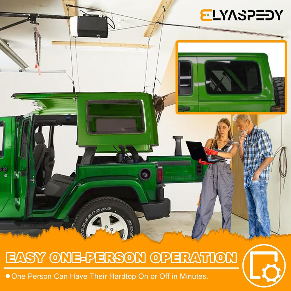 Upgraded Hardtop Removal Lift for Jeep Wrangler,Garage Storage Hoist