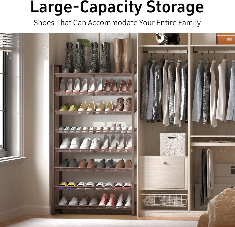 8Tier Metal Tall Shoe Rack,Large Shoe Rack for Closet,entryway,Garage, with A...