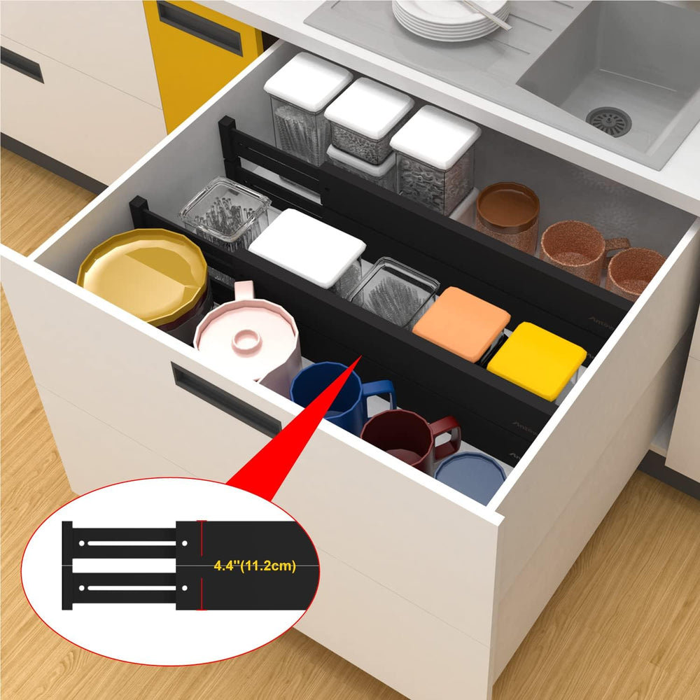 ANTOWIN 6Pcs Expandable Bamboo Drawer Dividers, Fits 17.6-21.6" Drawers
