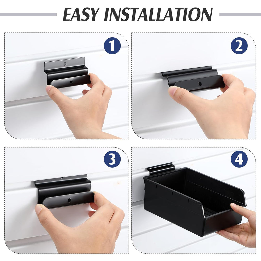 Briwooody 6 Pack Slatwall Bins with Hooks Set, Slatwall Organizer Containers ...
