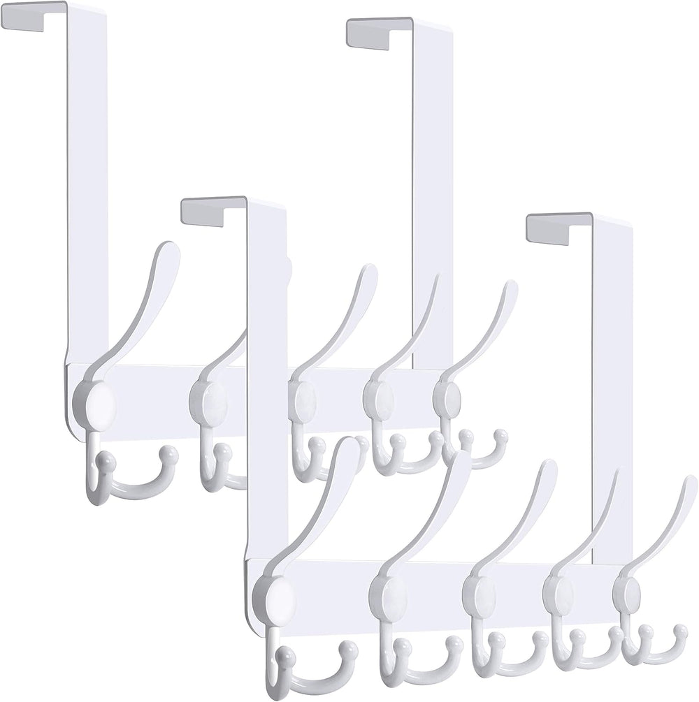 WEBI Over The Door Hook Door Hanger Hook Rack with 5 Tri Hooks for Hanging Co...