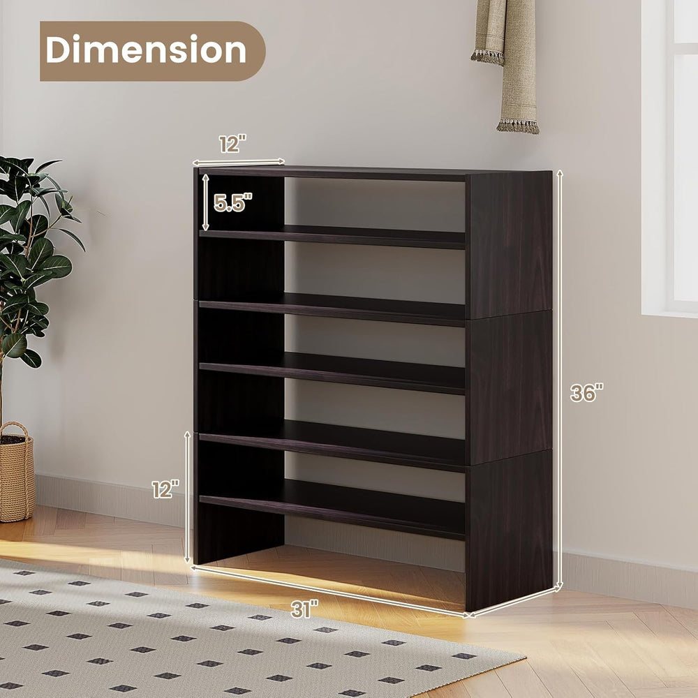 GOFLAME 6-Tier Shoe Rack, Stackable Shoe Storage Organizer, Freestanding Mode...