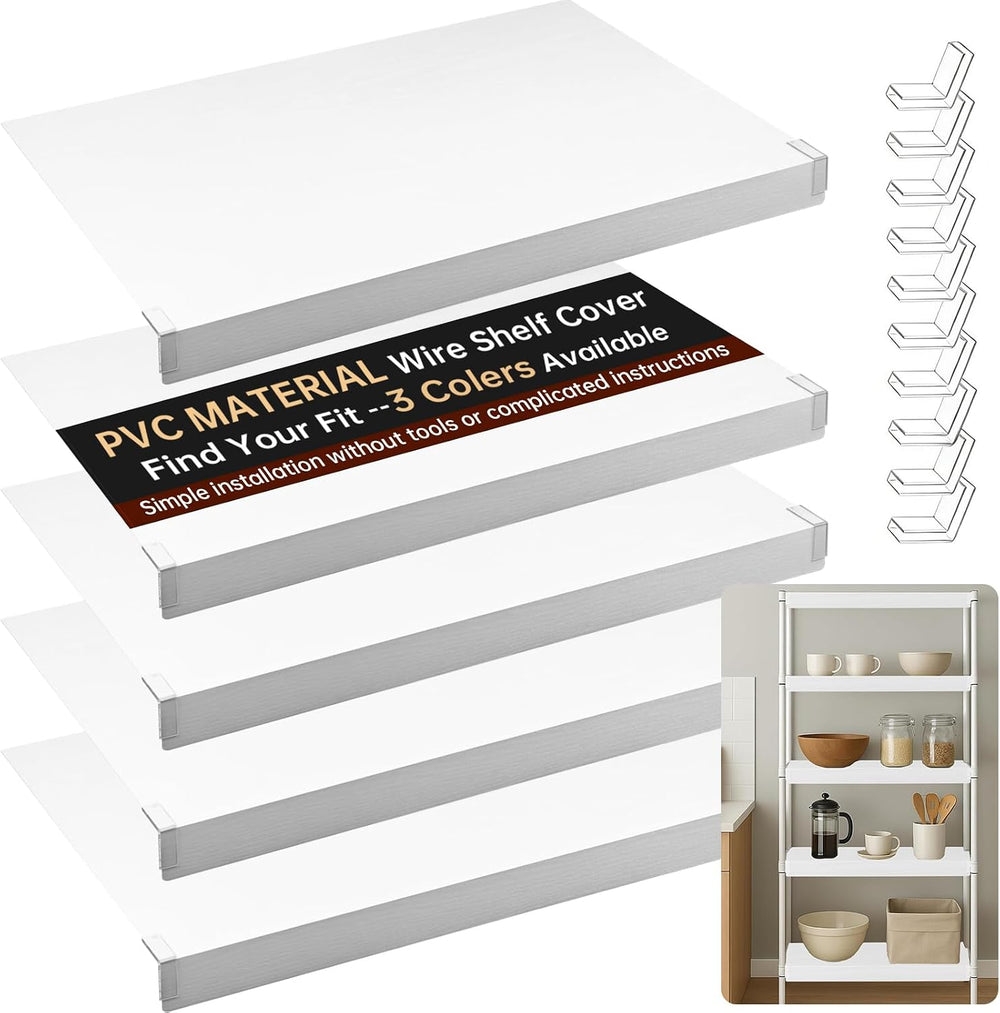 5PCS Wire Shelf Covers for Pantry, Preventing Leakage of Items & Removabl...