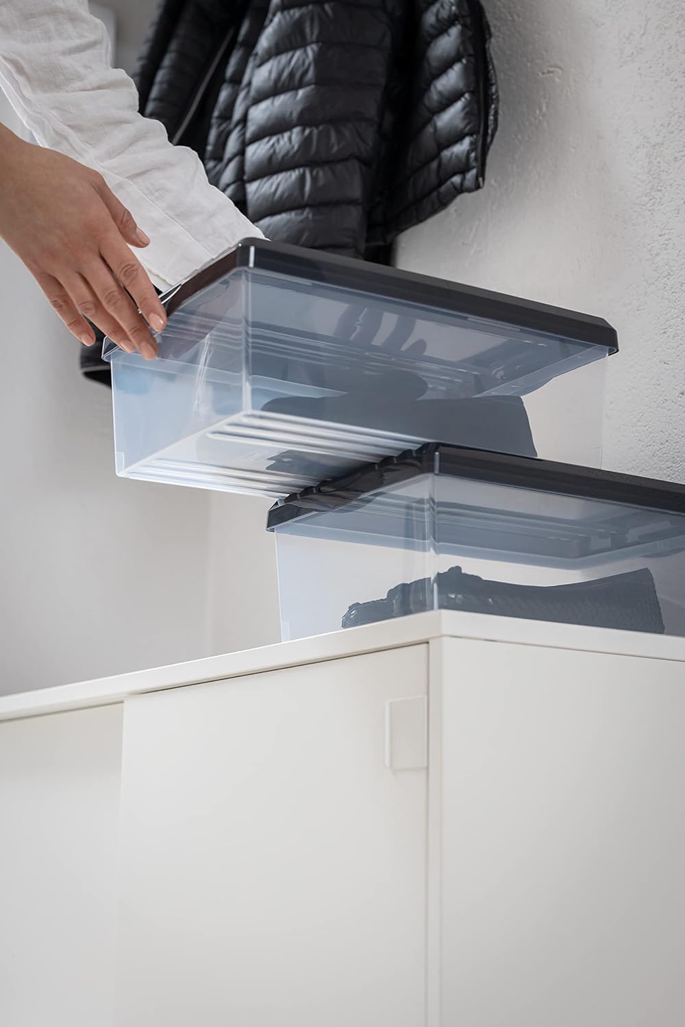 BranQ - Home essential Shoe Box with Ventilation Holes and Plastic Lid, 8 L, ...