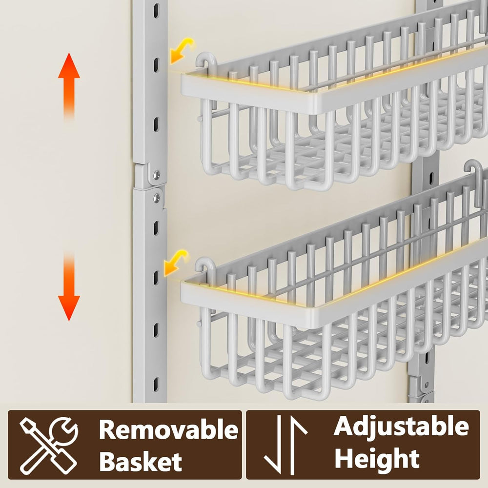 POKIPO 9 Tier Over The Door Pantry Organizer, 2 in 1 Wall Mount or Hanging Sp...