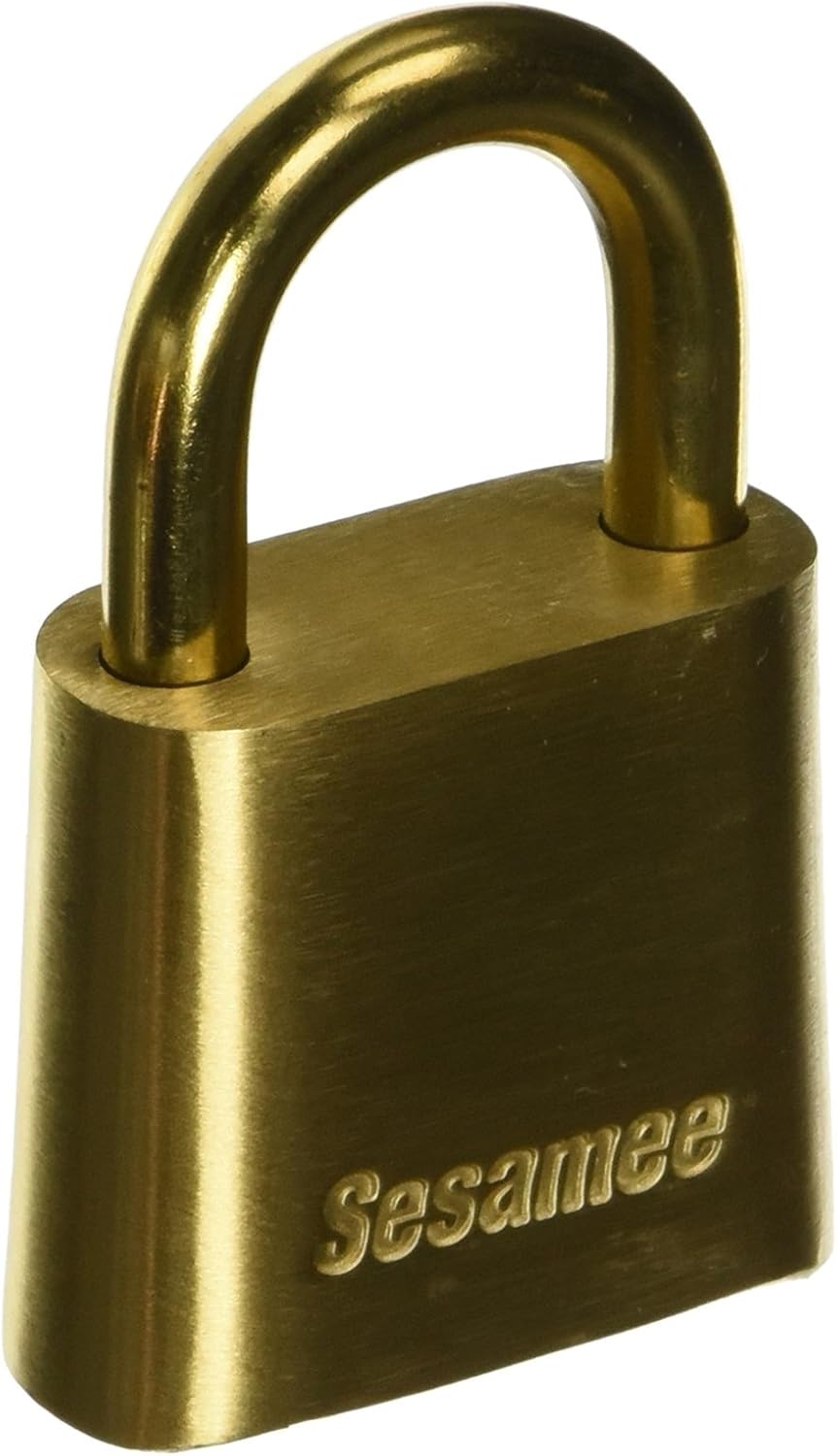 Sesamee K0436 4 Dial Bottom Resettable Combination Brass Padlock with 1-Inch ...