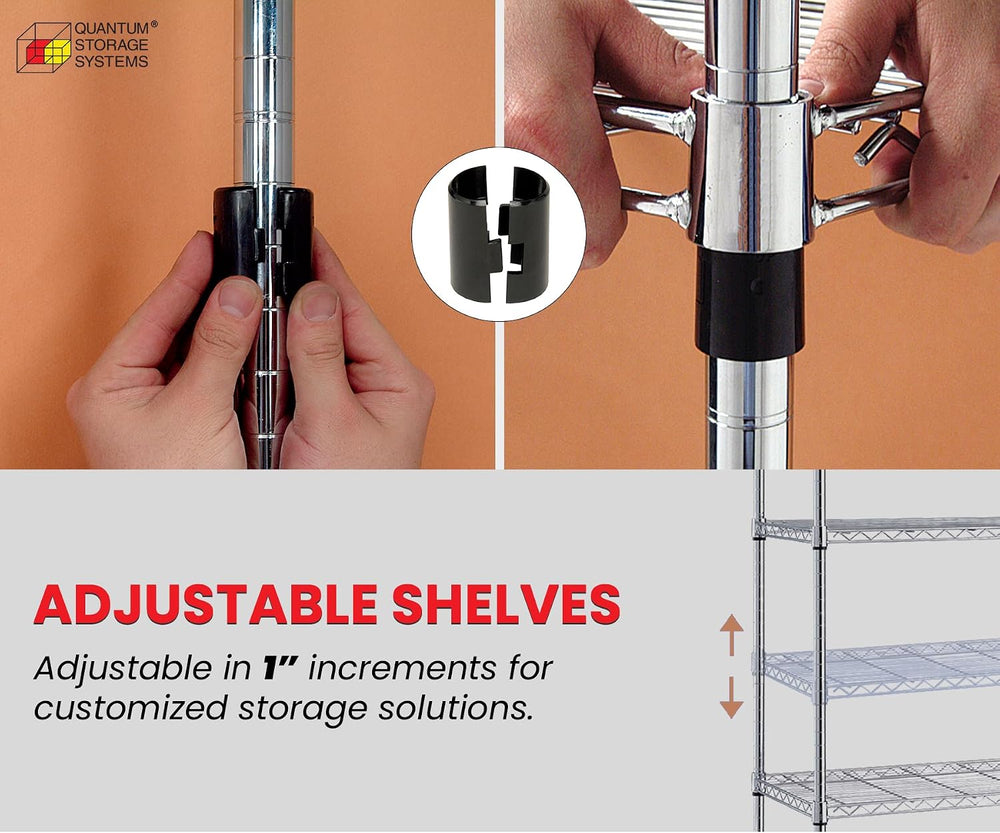 Quantum Storage Systems WR74-1842C Starter Kit Wire Shelves Chrome 4 Shelves ...