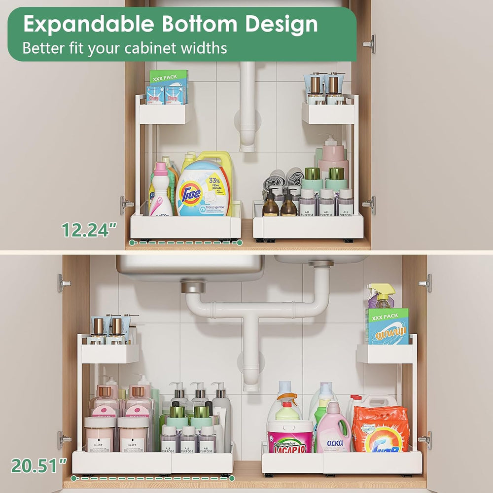 REALINN Expandable Under Sink Organizer with 6-Level Height Adjustment