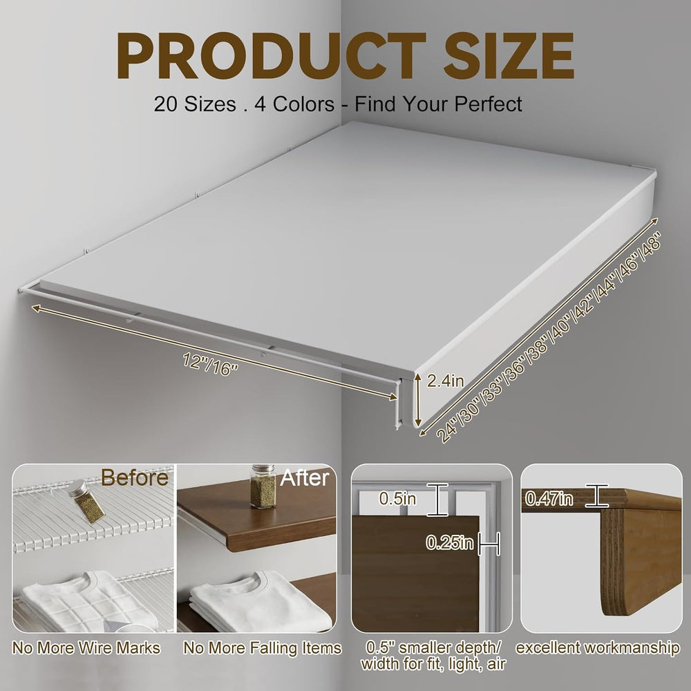 White 12x46 in 5-Pack wire rack cover is a anti-warp shelf liner for renters ...