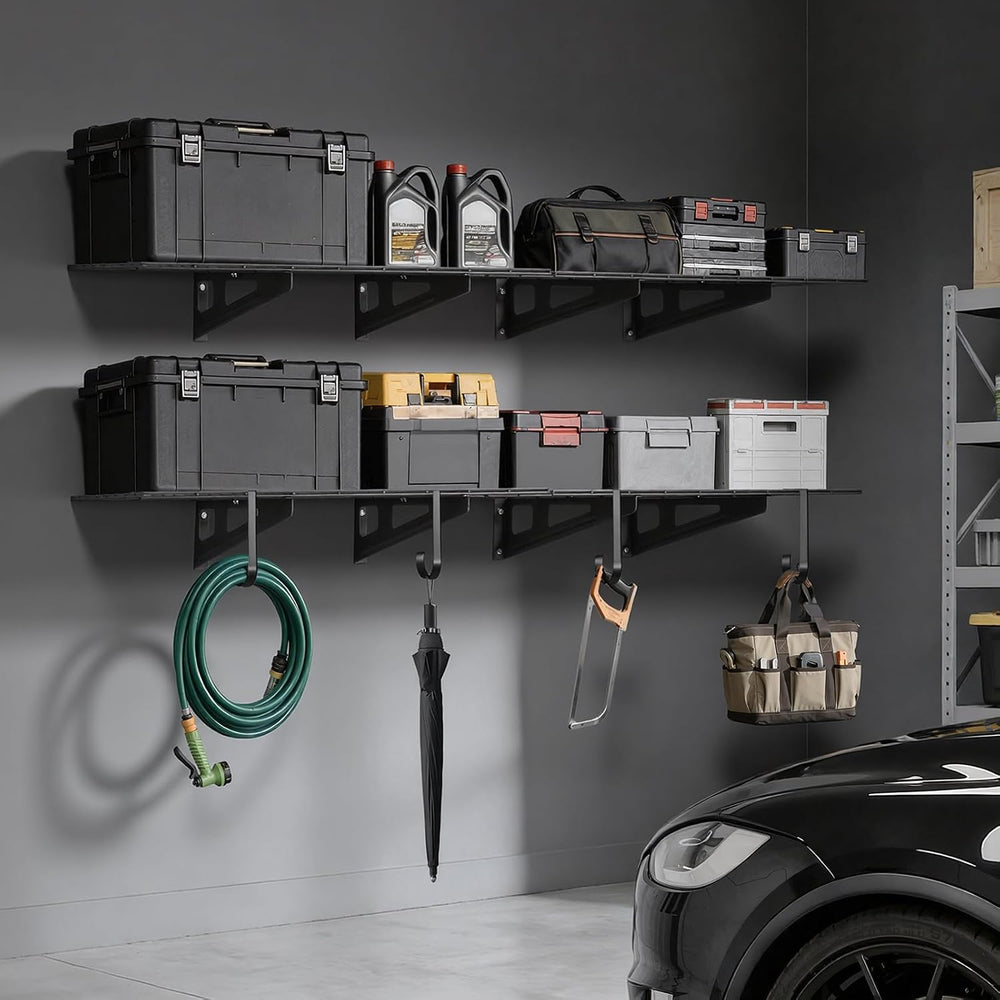 VEVOR 2-Pack Heavy Duty Garage Wall Shelving, 2 x 6 ft Steel Wall Mounted She...